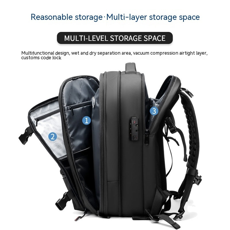 travel backpack mens business multifunction computer bag vacuum compression large capacity backpack