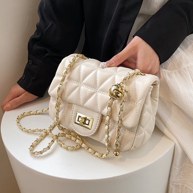 high grade diamond pattern chain bag womens simple all match