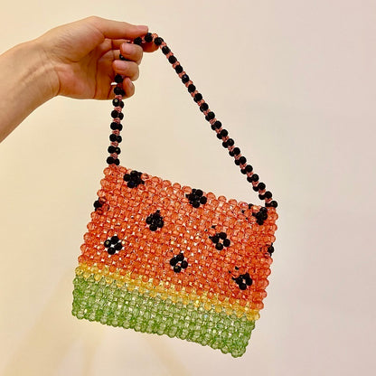 handmade watermelon casual beaded womens handbag