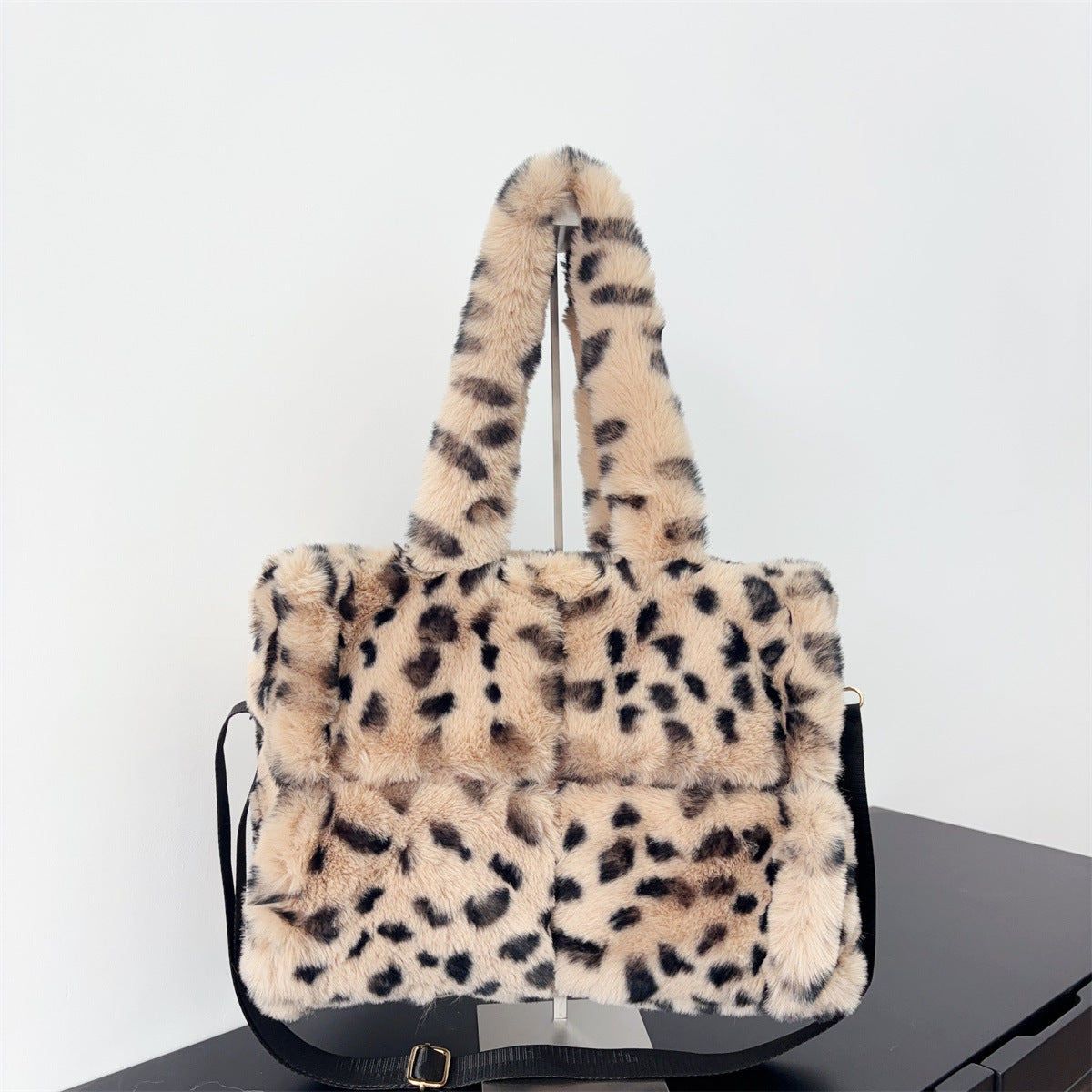 leopard print tote shoulder messenger bag large capacity
