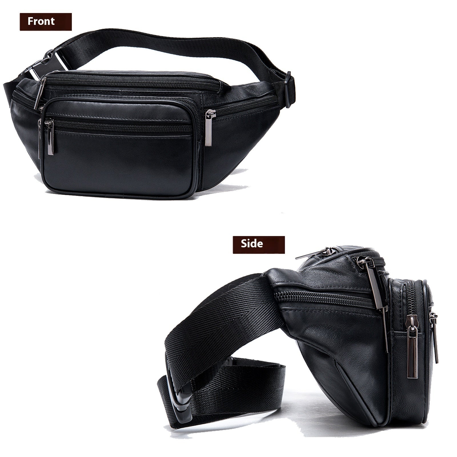 mens sheepskin mobile phone waist bag sports leisure