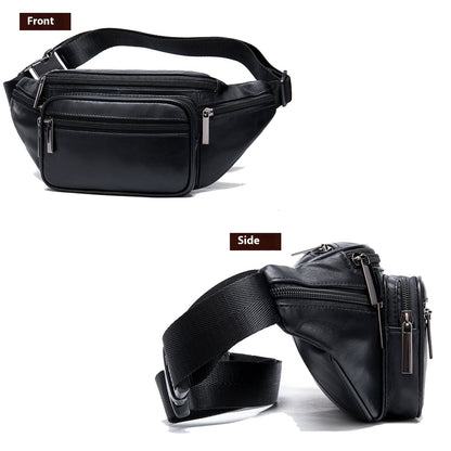 mens sheepskin mobile phone waist bag sports leisure