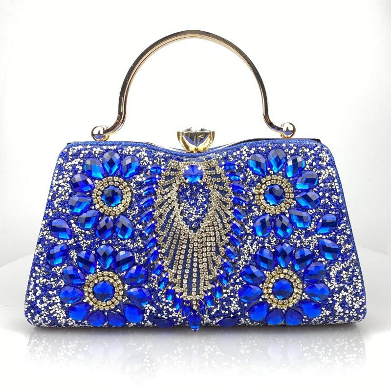 womens shiny banquet clutch horizontal square