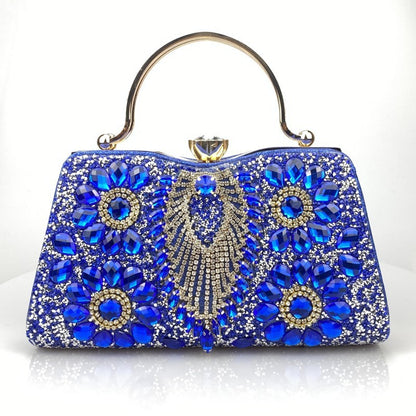 womens shiny banquet clutch horizontal square