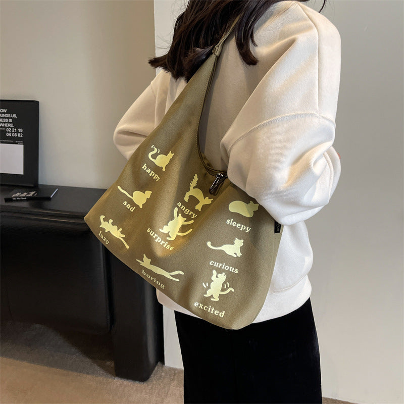 canvas bag womens one shoulder summer small japanese korean idle style original handbags large capacity