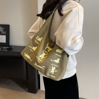 canvas bag womens one shoulder summer small japanese korean idle style original handbags large capacity