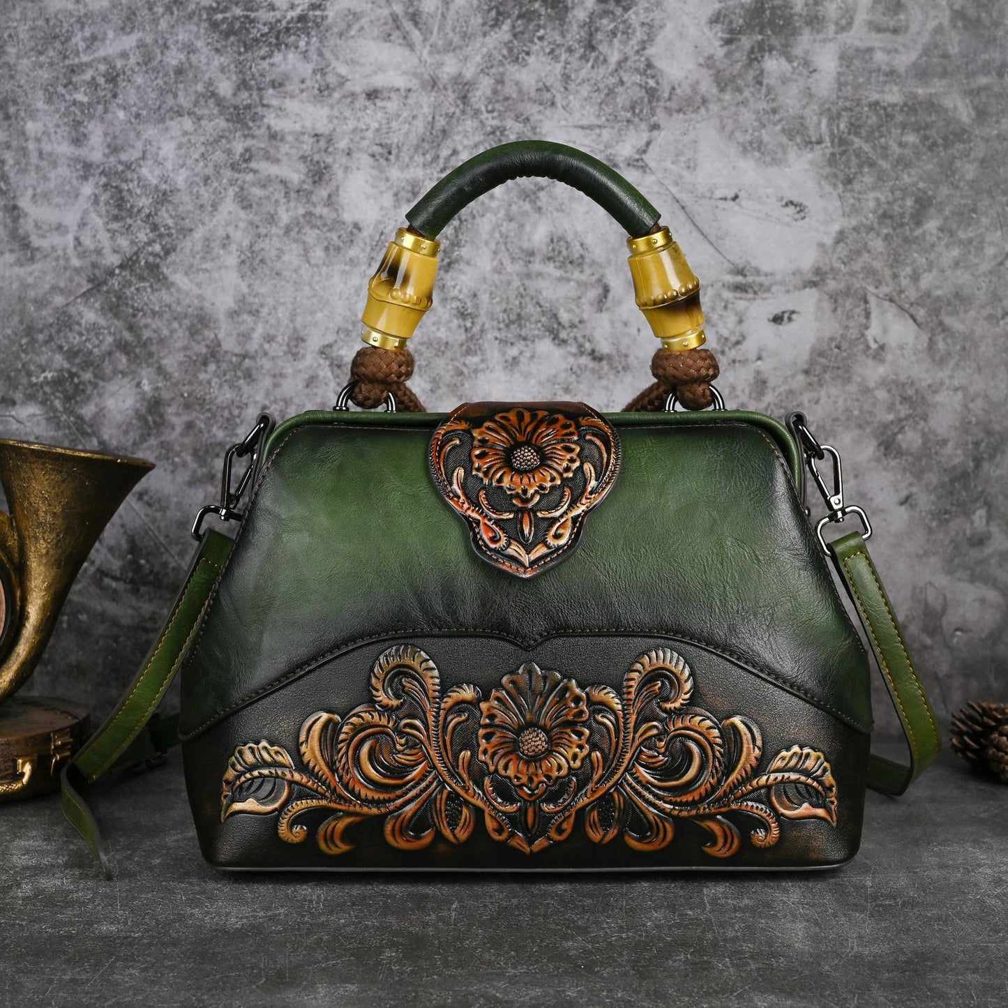 retro embossing hand rub color handbag crossbody clip bag
