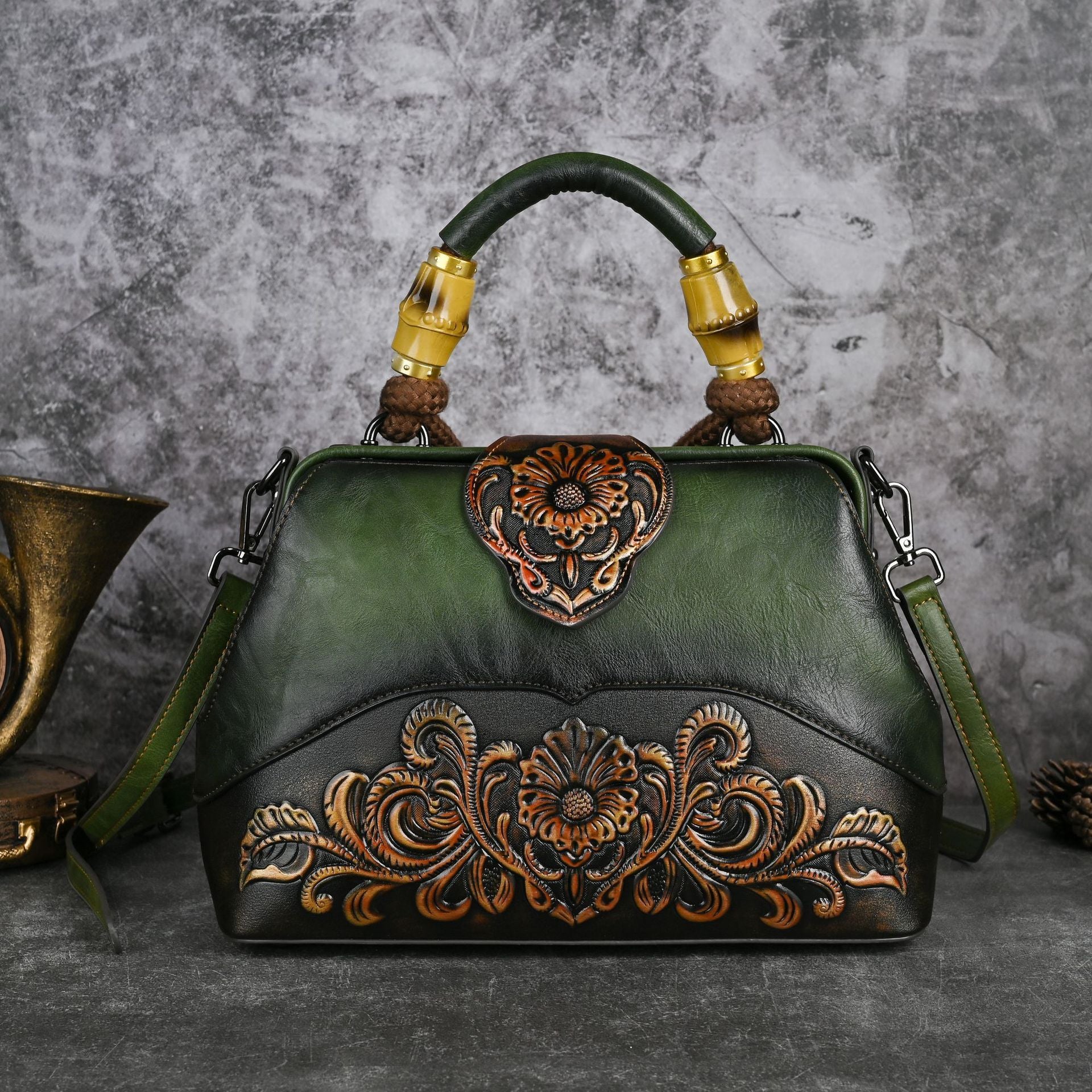 retro embossing hand rub color handbag crossbody clip bag