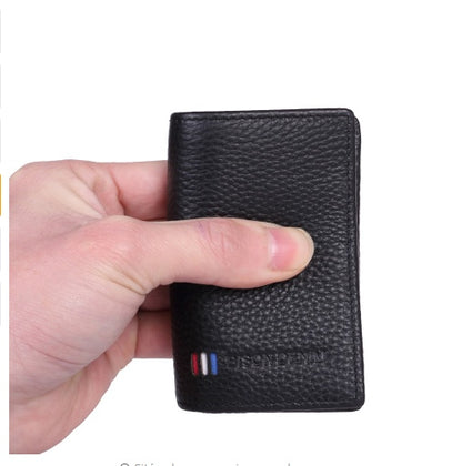 wallet mens short leather youth ultra thin wallet genuine leather cross section student wallet