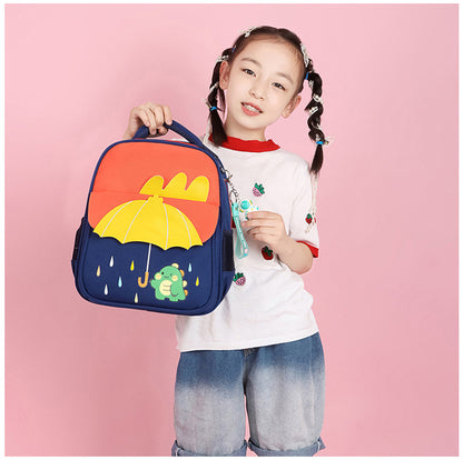 pupils intermediate and advanced kindergarten classes contrast color cartoon backpack