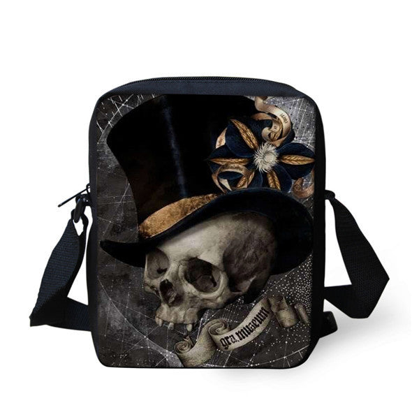 european and american skull childrens messenger bag