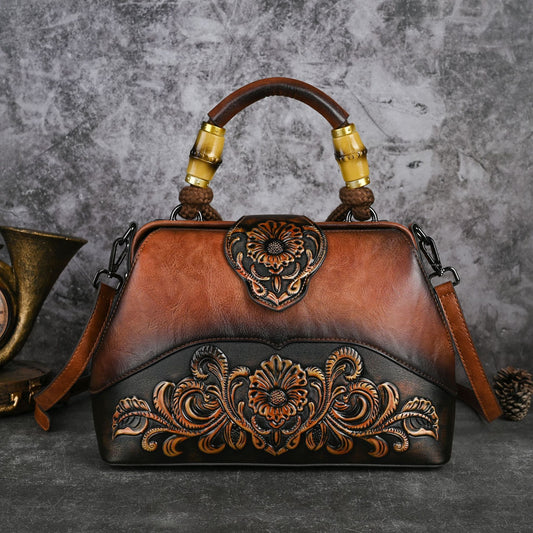 retro embossing hand rub color handbag crossbody clip bag
