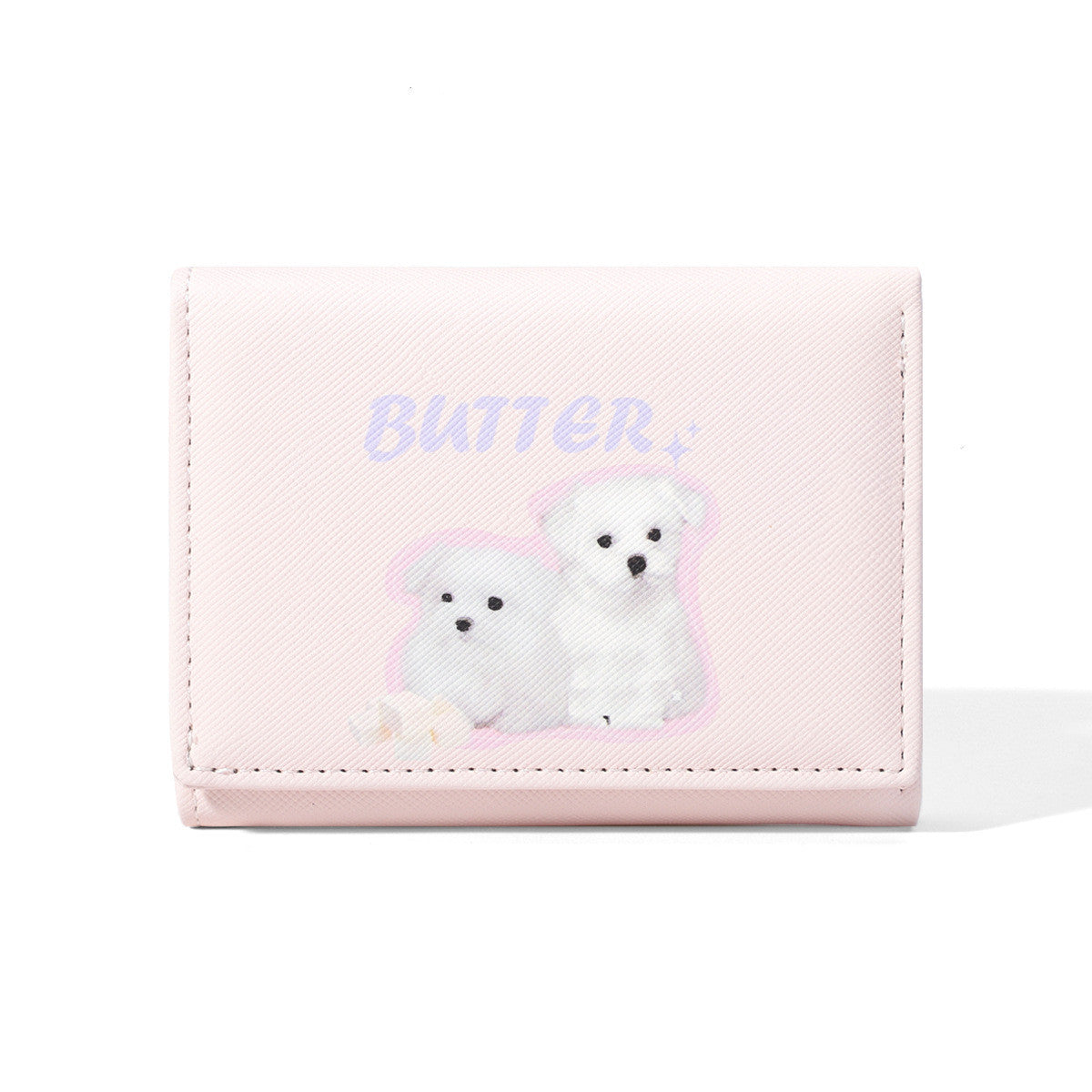 cute ladies card holder fashion cross pattern three fold