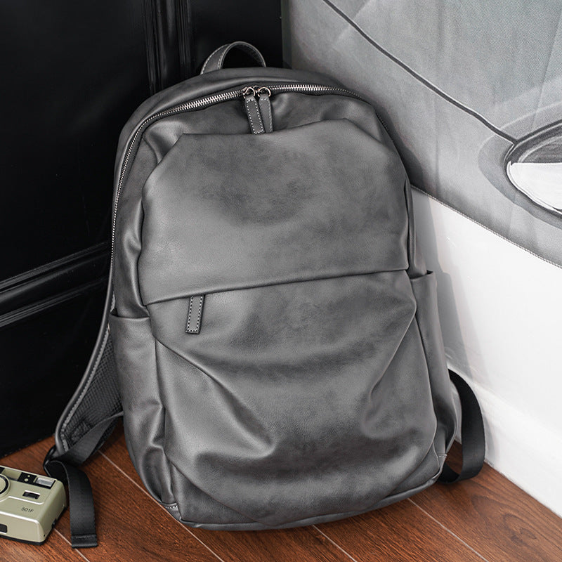 simple gray mens backpack computer travel
