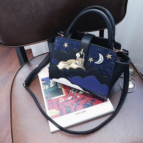 women leather embroidery handbags girl shoulder bags