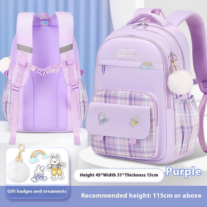 Primary School Student Schoolbag Girls' Plaid Backpack