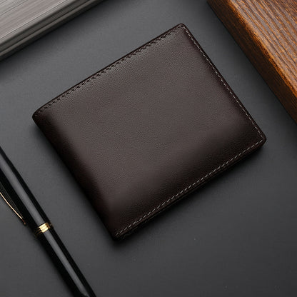 anti theft swiping texture multiple card slots three fold wallet