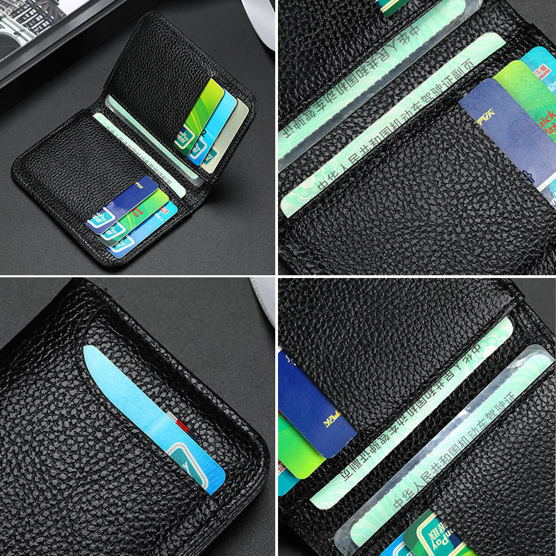 mens business leather case bank card holder