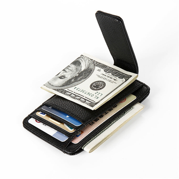 mens fashion portable magnetic closure card holder wallet