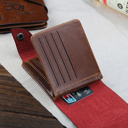 mens three fold creative short wallet