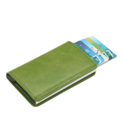 pu automatic card card holder rfid multi function card holder