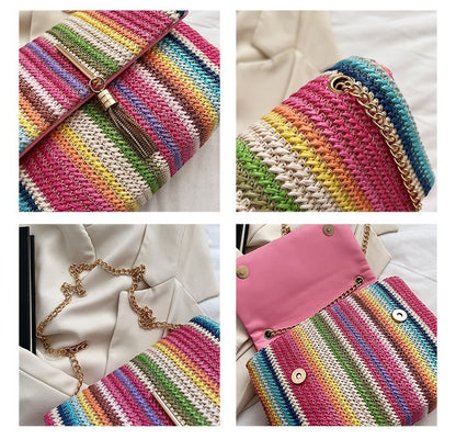 Women's Simple Fashion Rainbow Shoulder Bag