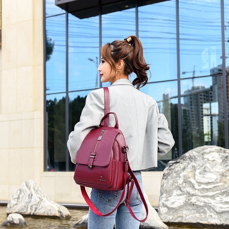 new fashion pu soft leather small backpack