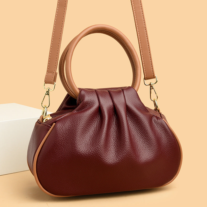 Large-capacity Pleated Crossbody Shoulder Bag For Women