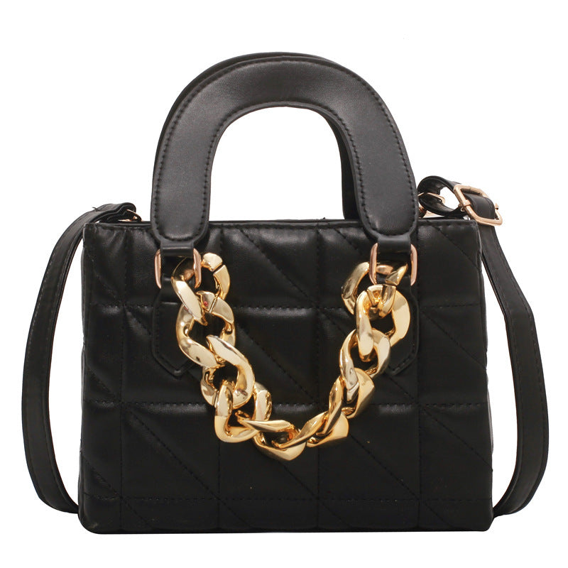 womens korean style fashion thick chain rhombus handbag