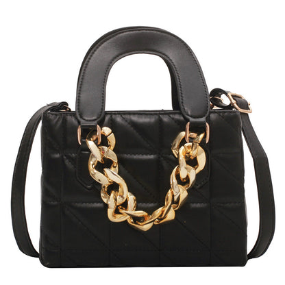womens korean style fashion thick chain rhombus handbag