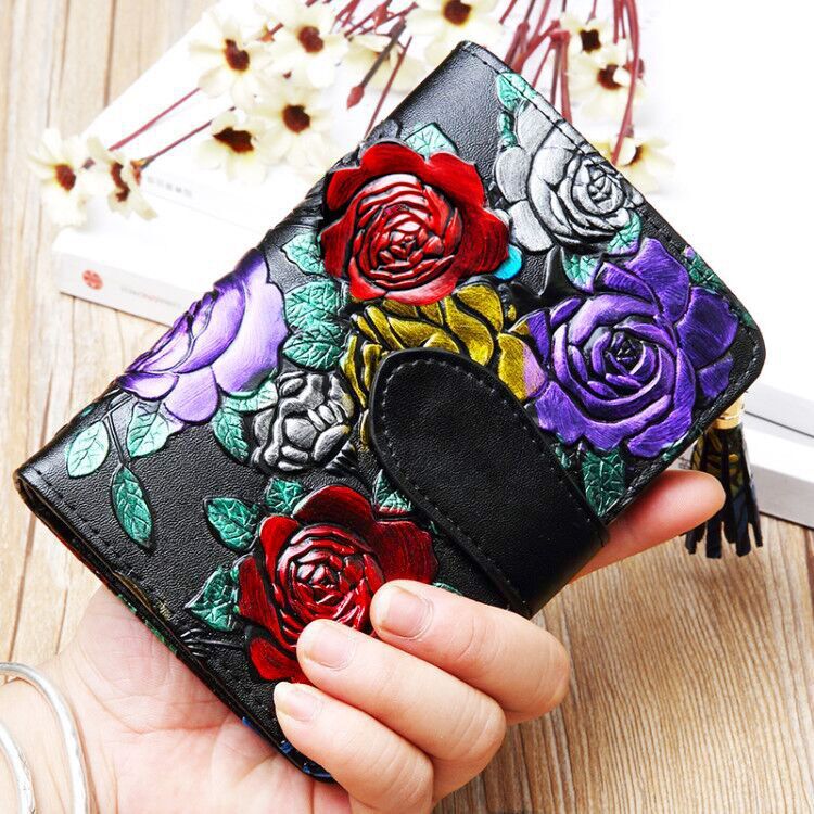 fashion womens leather wallet short