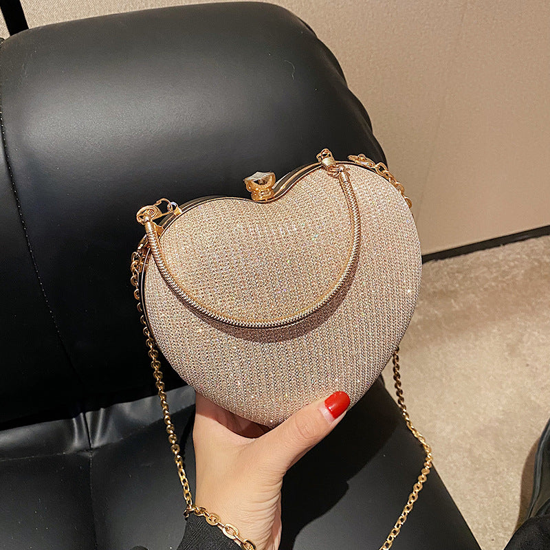 new fashion chain crossbody explosion handheld peach heart bag