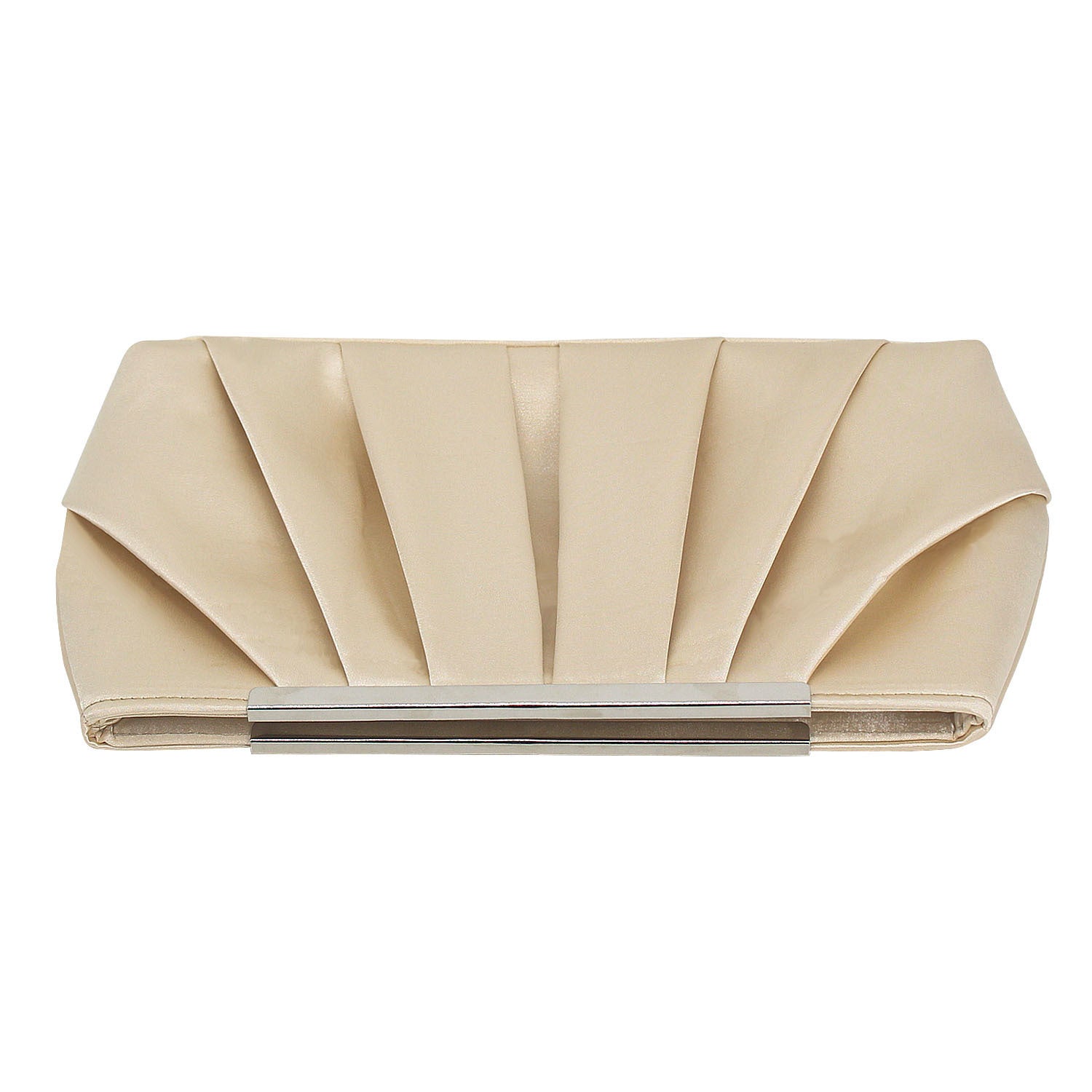 ladies pleated satin dinner clutch bag