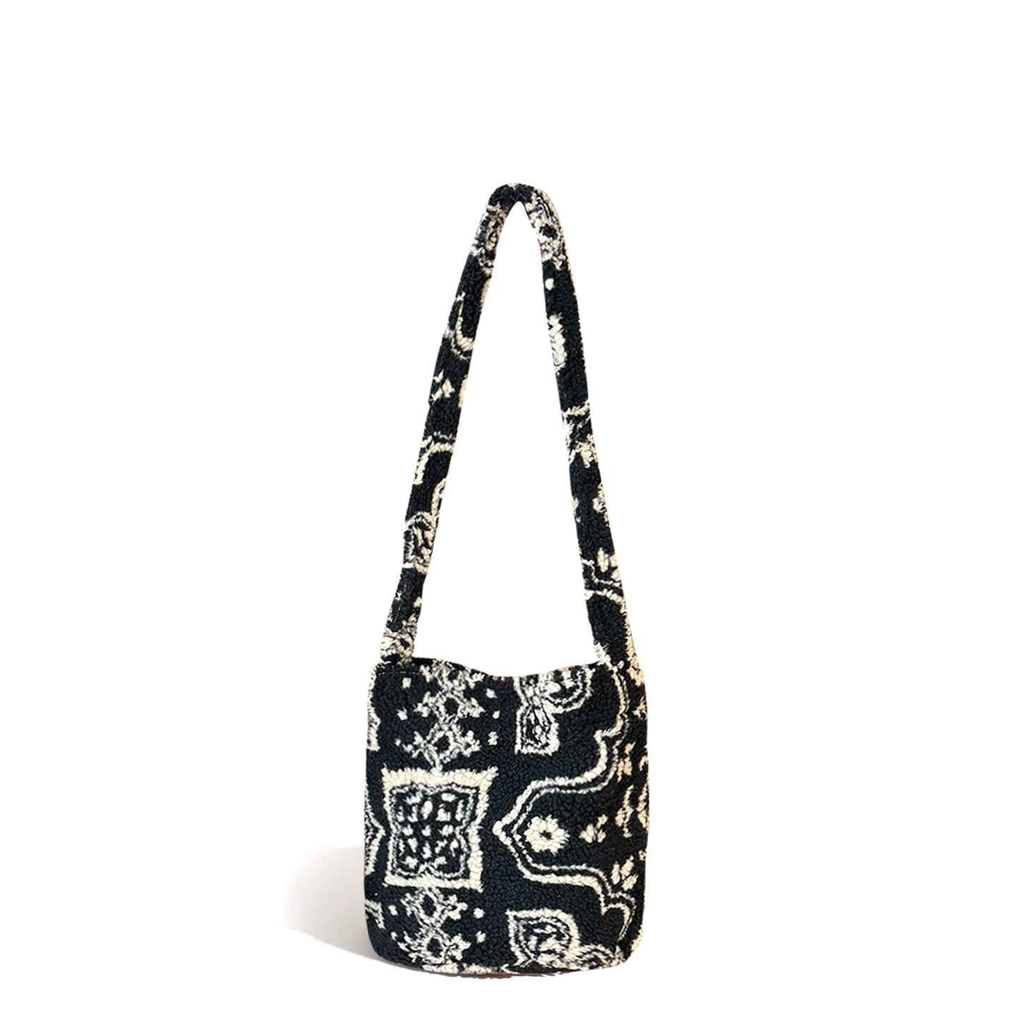 autumn and winter new leopard print letters printed bucket bag large capacity