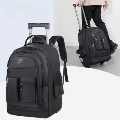 large capacity travel backpack with wheels multi layer trolley luggage bag multifunctional weekender overnight bag rucksack