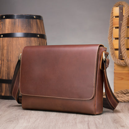 the first layer cowhide shoulder bag retro messenger bag