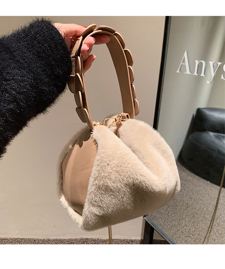 autumn and winter small furry crossbody hand bag female bags