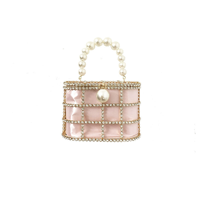 womens fashion casual pearl bucket dinner bag