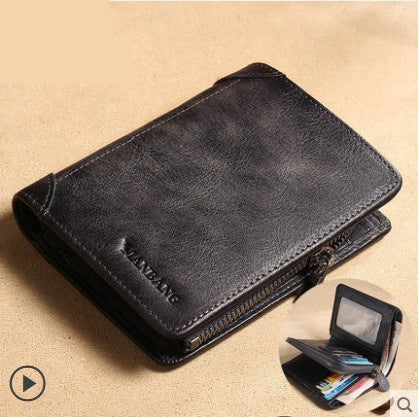 cross border new leather mens wallet