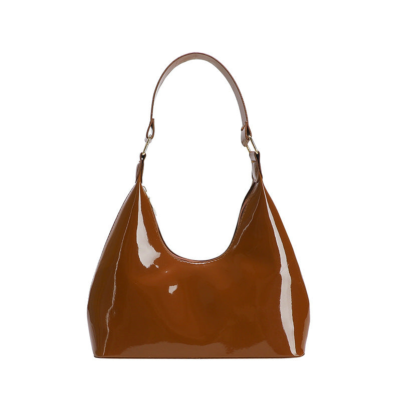 womens casual patent leather fashionable handbag