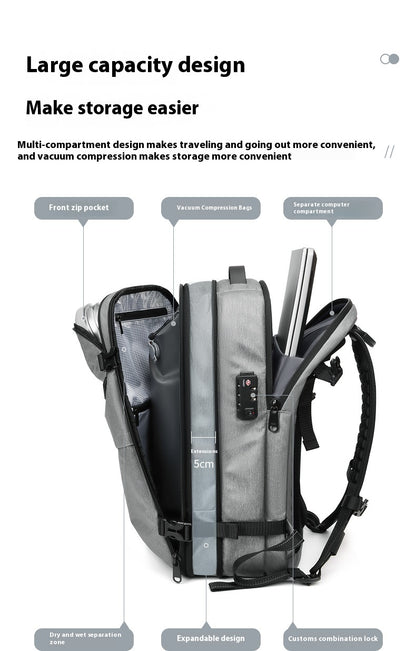 multifunctional travel vacuum compression backpack men