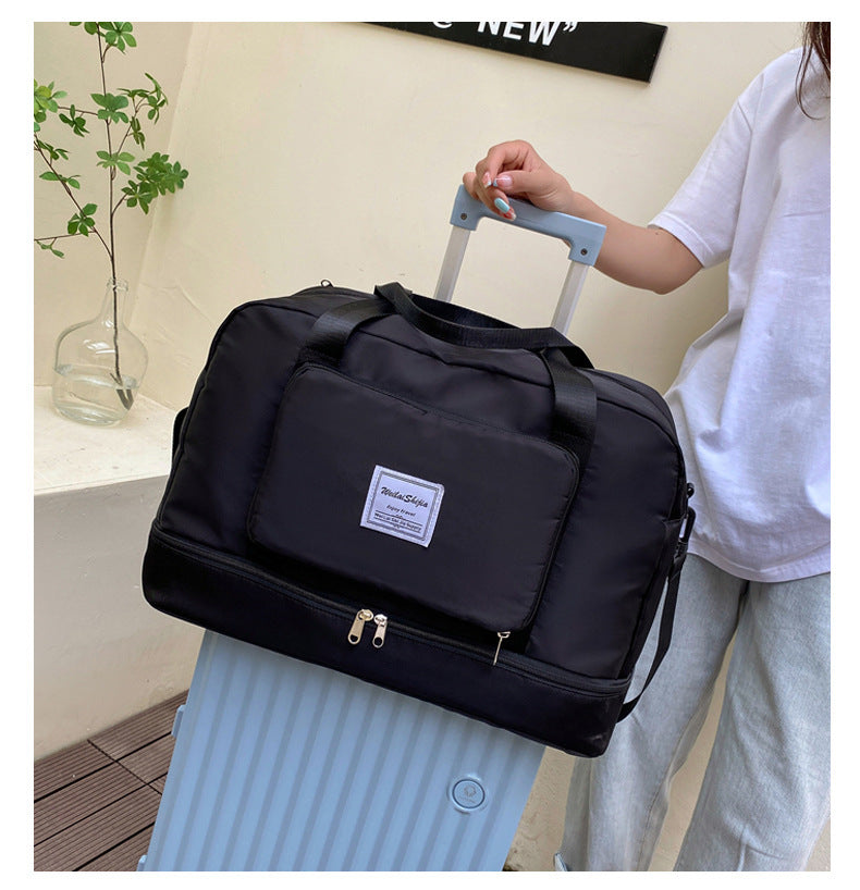 large capacity folding trolley portable travel bag for women