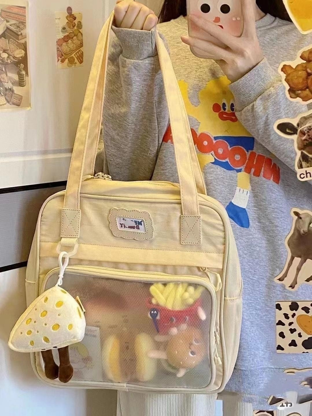 Cross-border Japanese Sweet Style Female Large Capacity Tote Student Class Schoolbag