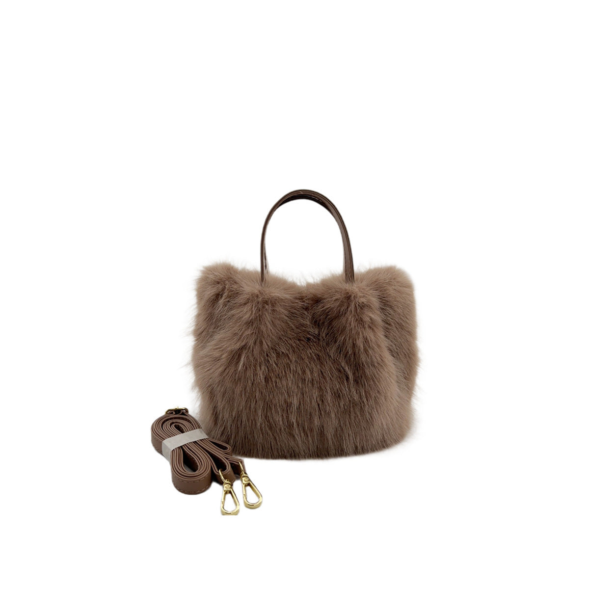womens fox fur style tote bag