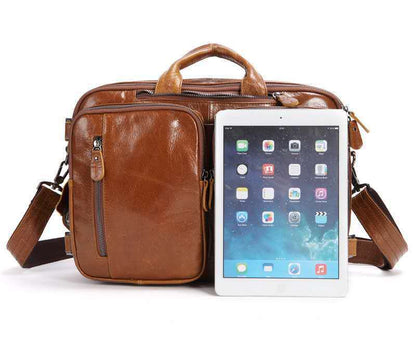 mens multi functional first layer imported leather bag