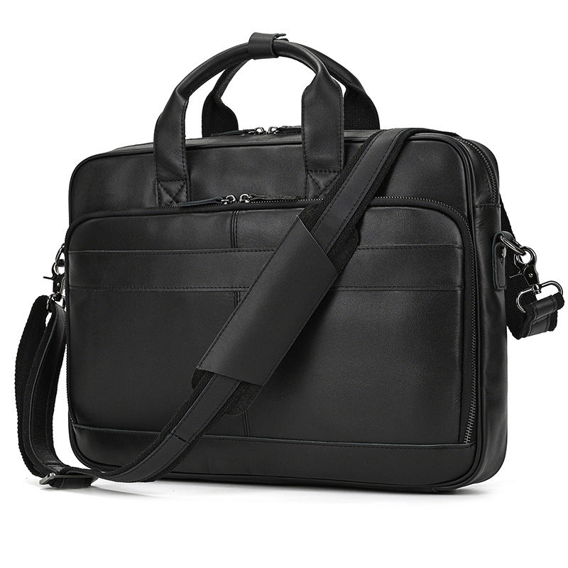 mens first layer cowhide portable briefcase