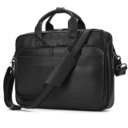 mens first layer cowhide portable briefcase