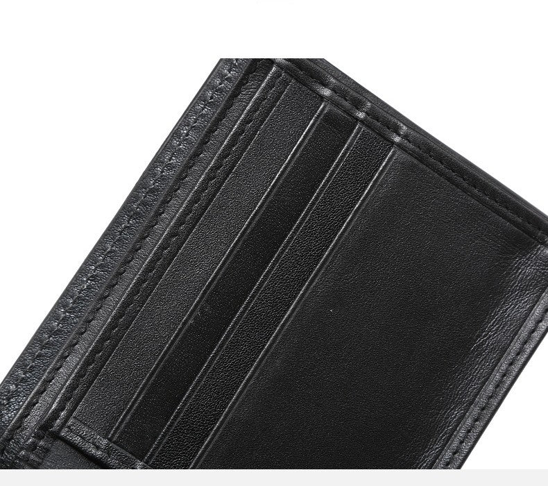 mens real leather wallet short version