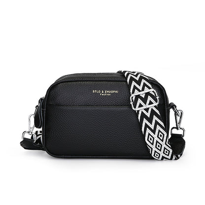 fashion simple shoulder messenger bag top layer cowhide small square bag