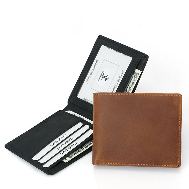 mens wallet made of crazy horse leather